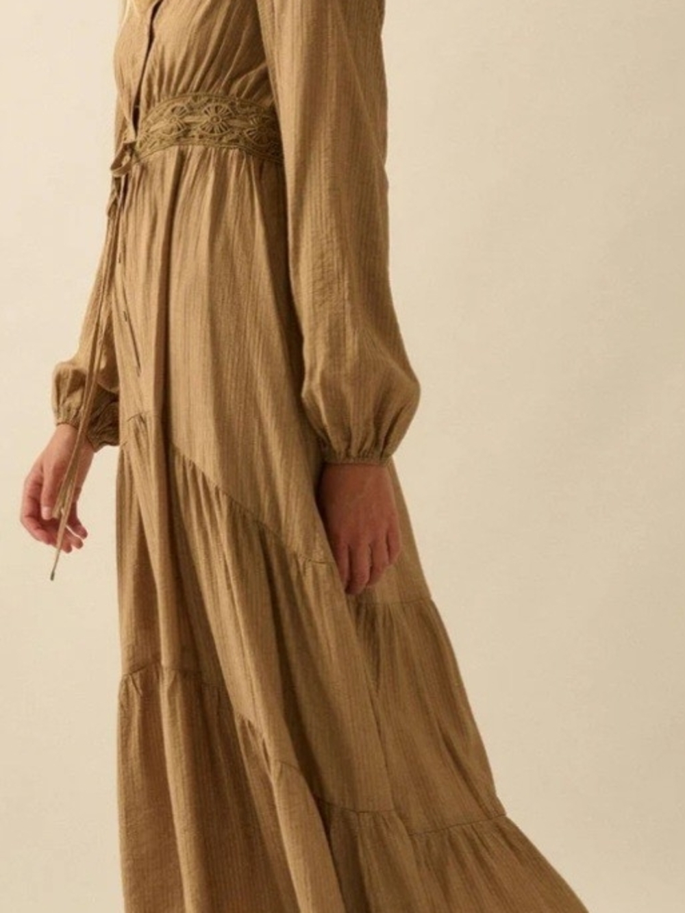 Love Song Striped Button-Front Tiered Maxi Dress - Picture 6 of 6